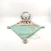 Mots D'enfants Doudou Plat Lion Une Petite Photo Vert Blanc 25 Cm