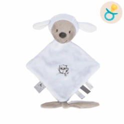 Nattou Sam Et Toby Mini Doudou Mouton Bleu Gris