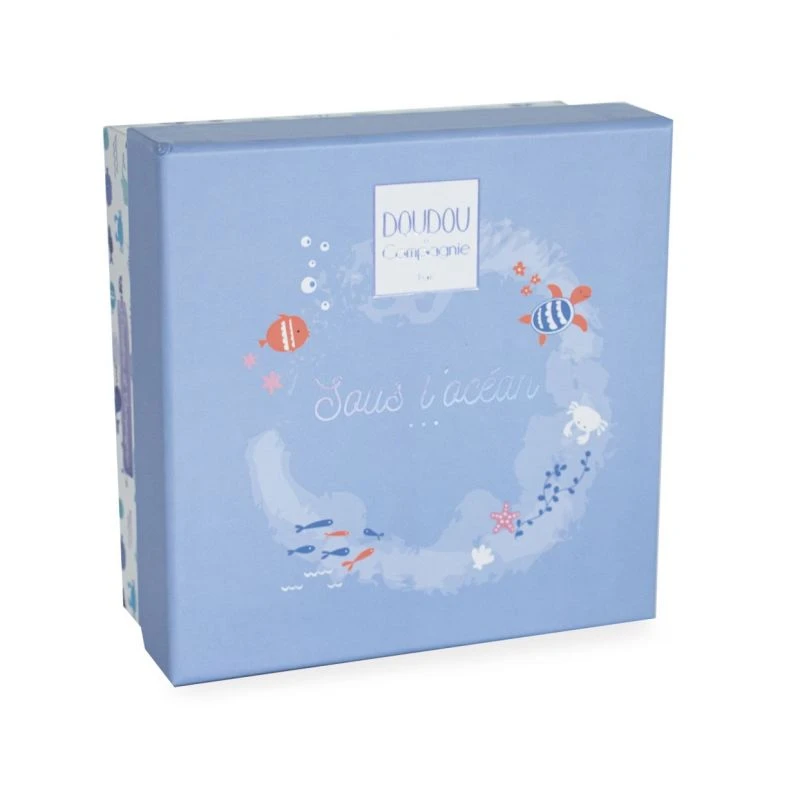 Doudou Et Compagnie - Sous L'océan Hippocampe Bleu Avec Doudou 20 Cm 5 Doudou Et Compagnie - Sous L'océan Hippocampe Bleu Avec Doudou 20 Cm – Image 5