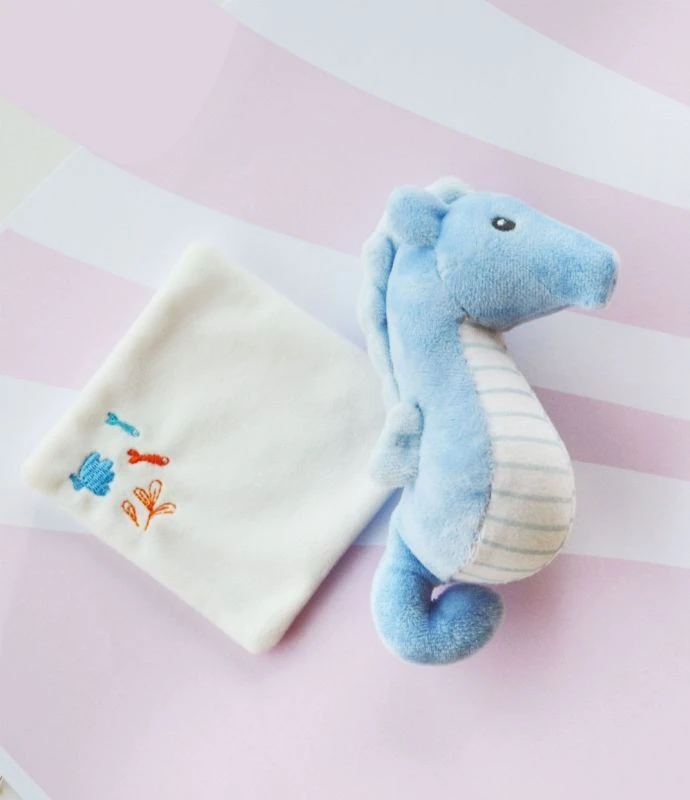 Doudou Et Compagnie - Sous L'océan Hippocampe Bleu Avec Doudou 20 Cm 1 Doudou Et Compagnie - Sous L'océan Hippocampe Bleu Avec Doudou 20 Cm