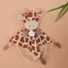 Baby'Nat - Tikou La Girafe - Doudou Plat Marron Beige 25 Cm
