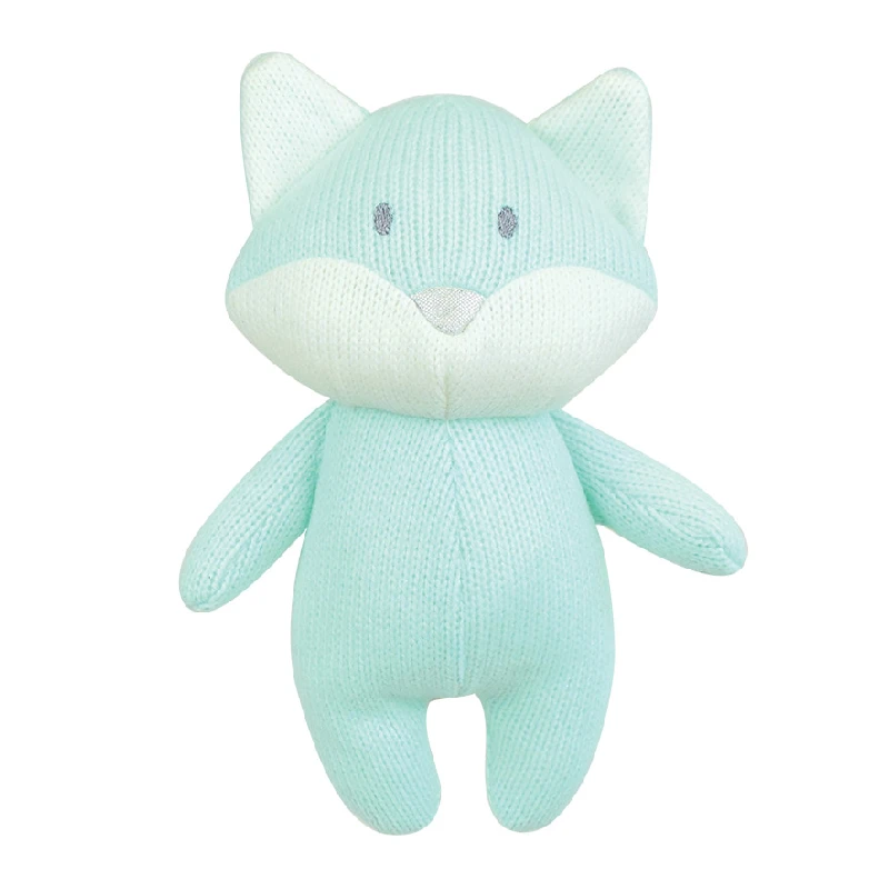Jemini - Tricotou - Mini Peluche Tricot Avec Hochet - Renard Vert 20 Cm 1 Jemini - Tricotou - Mini Peluche Tricot Avec Hochet - Renard Vert 20 Cm