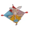 Nicotoy Twiny Doudou Plat Lapin Beige Jaune Rouge Bleu 30 Cm
